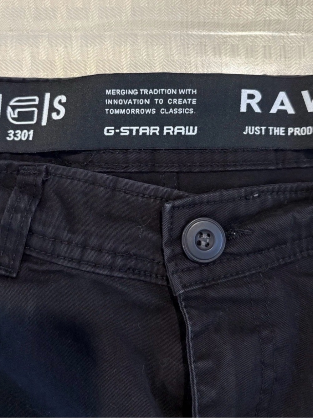 Y2K G-Star Raw Pants Size 34 Cargo Black Straight Leg Ankle Flood Pants - Picture 4 of 12